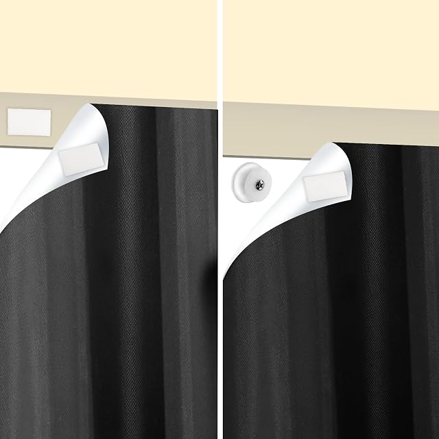 SwartLife Portable 100% Blackout Blind with Suction Cups, 240x145cm Cut to Size Temporary Blackout Blinds Stick On Window, with 20 Loop&Hook Tabs, Extra Sleep For Every Seaso
