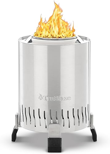 Fogata de mesa con soporte, mini hoguera de bajo humo para exteriores, para patio trasero, patio o campamento, bolsa de viaje, (6) fogones y pellets