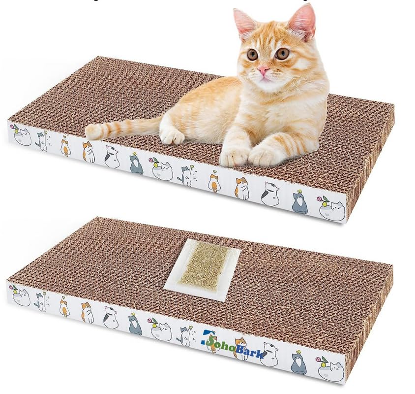 BohoBark Cat Scratcher + Scratch Pad for Cat Cardboard Mat with Premium Scratch Textures Interactive Design Durable Cat Scratching Pad Reversible_09 (B0CCDXPRGD) Amazon Price History, Amazon Price Tracker