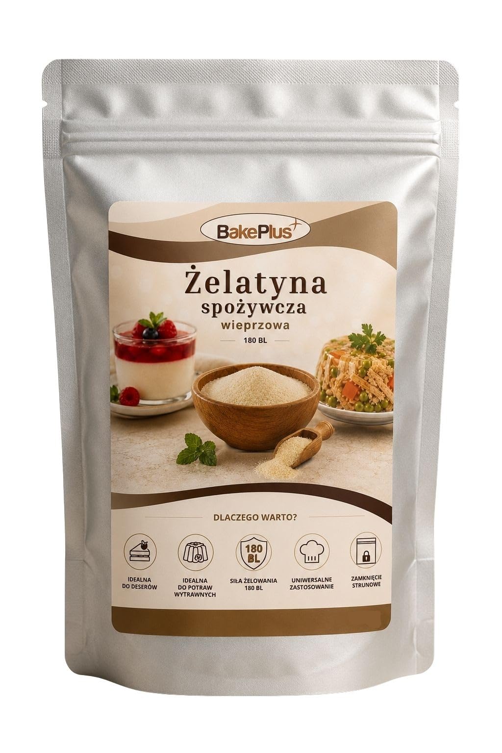 ŻELATYNA SPOŻYWCZA 180 BLOOM BakePlus (10kg)