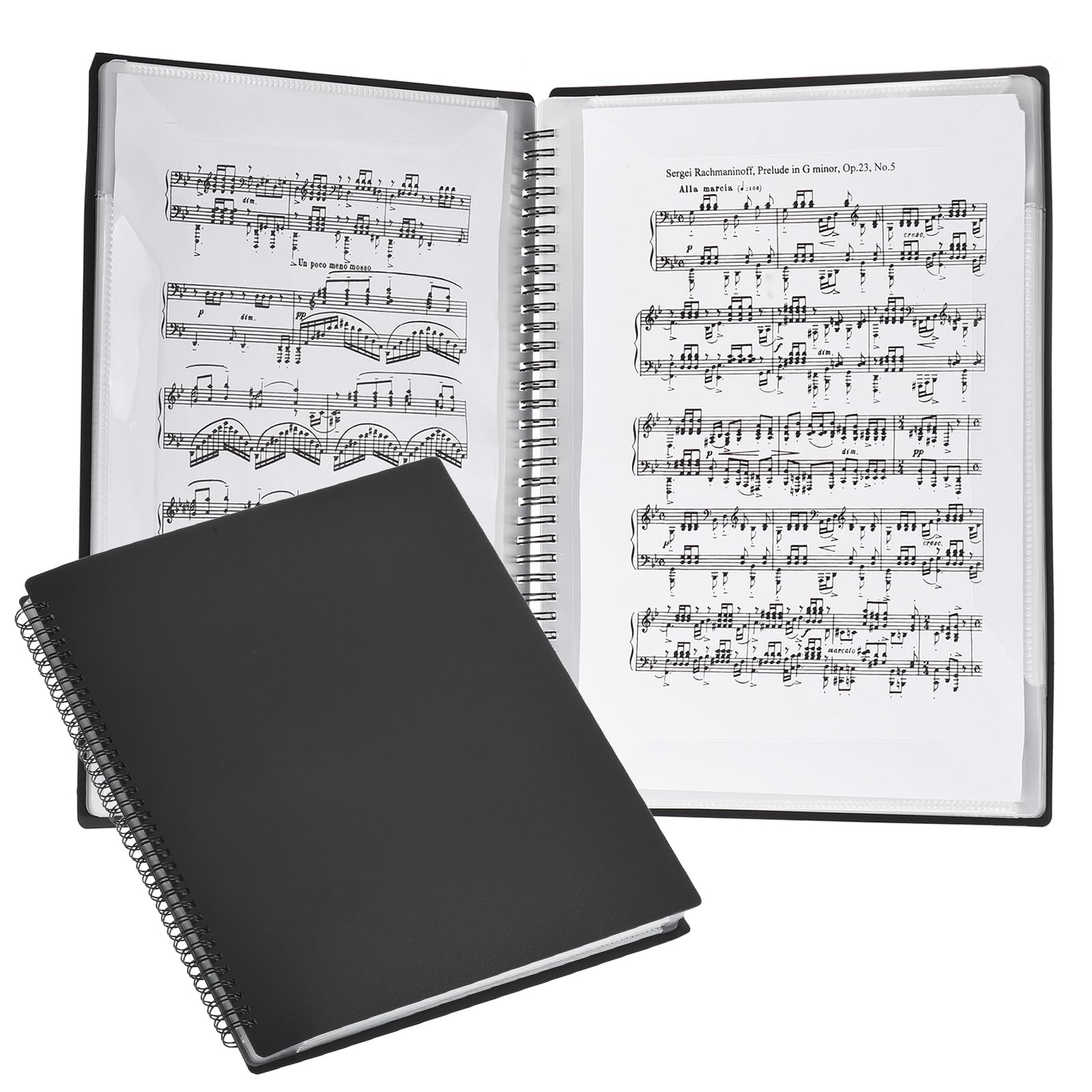 QUARKZMAN Cartella Porta Spartiti A4 30 Tasche/60 Pagine Nero