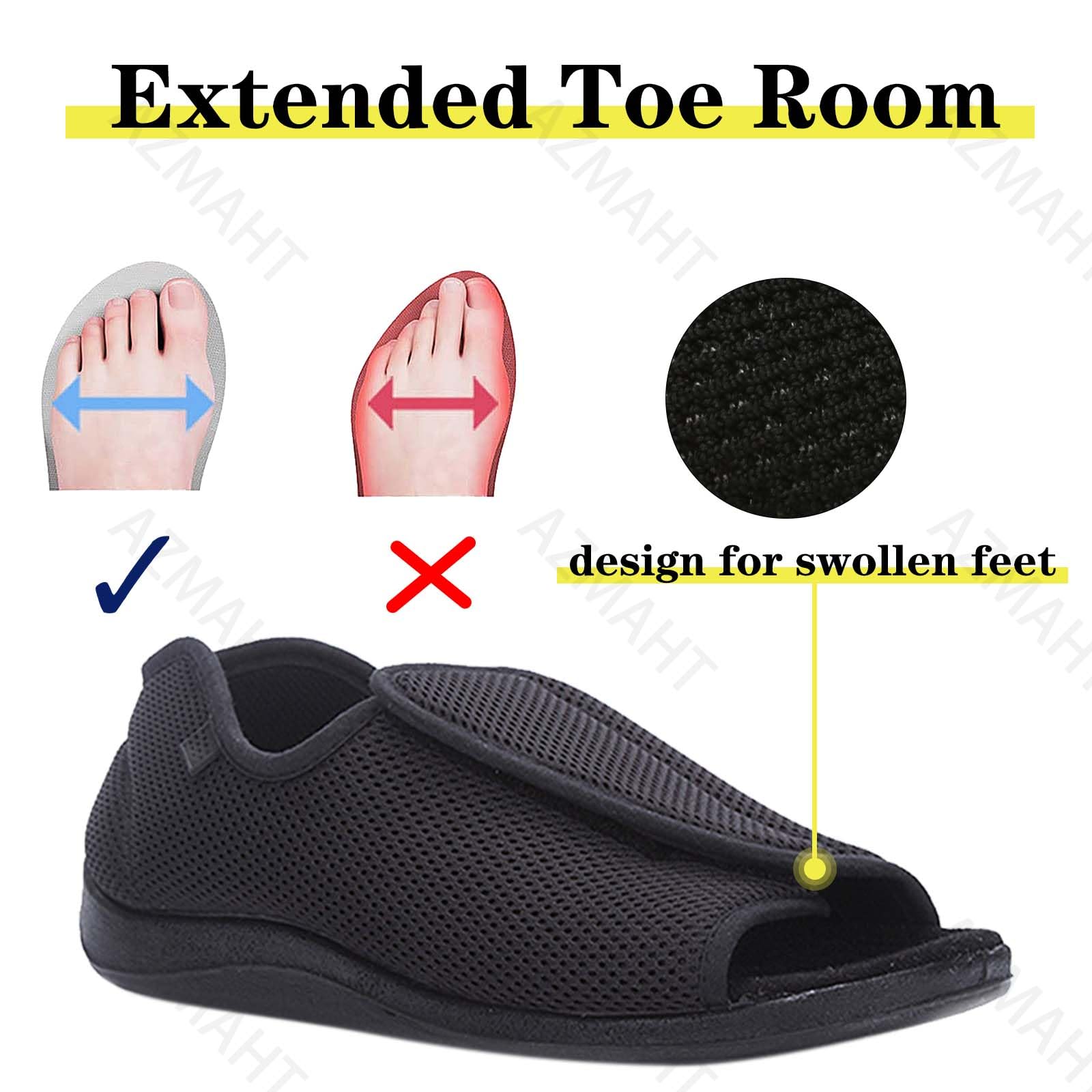 Scarpe sanitarie Uomo Scarpe Ortopediche Donna Scarpa da Passeggio da Donna Ortopedica e gonfia Scarpe sanitarie Uomo Traspiranti Scarpe da Passeggio in Rete Traspirante,Grigio,42.5EU