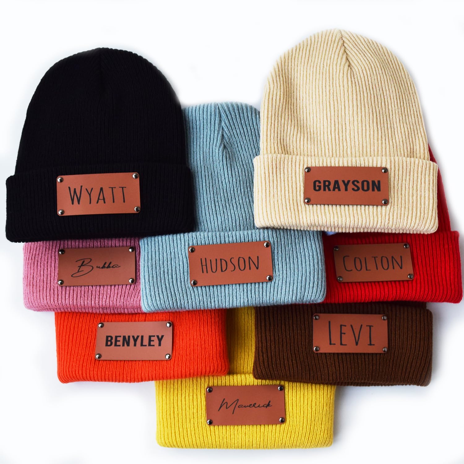 Personalized Baby Beanie Hat Custom Newborn Infant Toddler Kids Hat with Name Boys Girls Hat Black