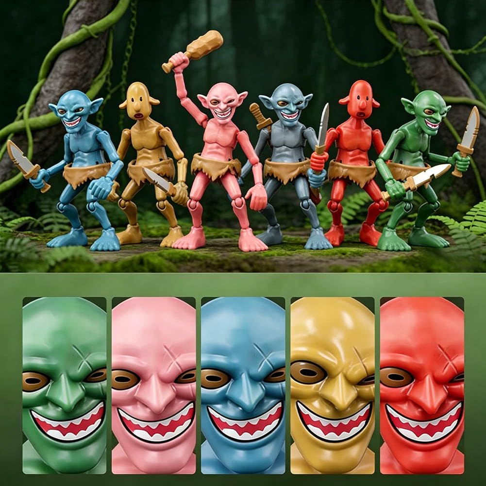 Zhongkaihua Goblin figurka 12 cm zestaw montażowy model Goburin-san figurka z wymiennymi akcesoriami model PCW pulpit kolekcjonerska dekoracja domu