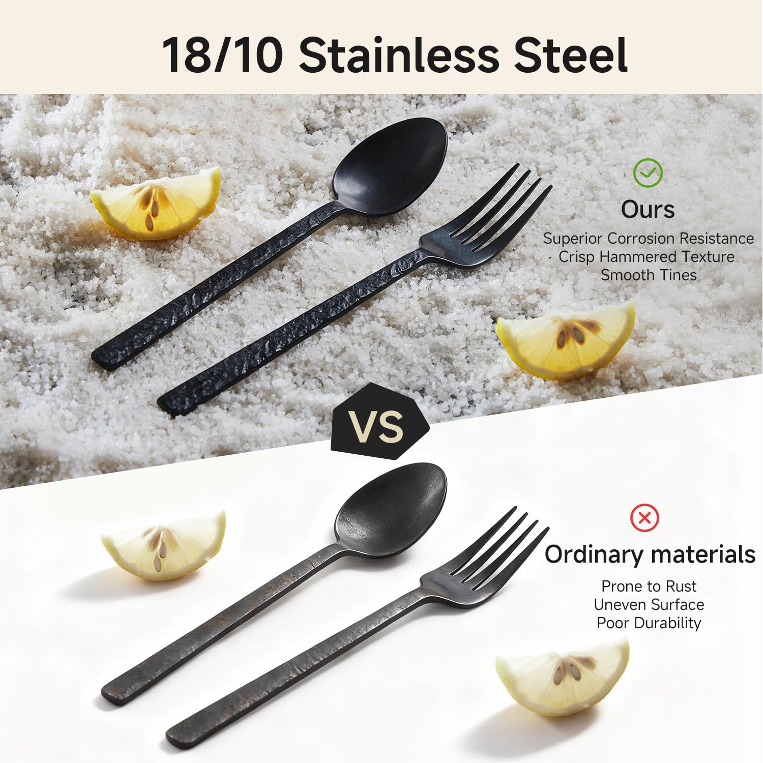 KINGSTONE 16 Piece Black Dinner Forks Set, 18/10 Stainless Steel — Amazon image 4