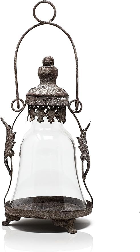 Windlicht Glas Laterne – Rost Deko für Garten oder für Drinnen – rostige Gartenleuchte zum Stellen oder Hängen Windlicht Glas Laterne – Rost Deko für Garten oder für Drinnen – rostige Gartenleuchte zum Stellen oder Hängen