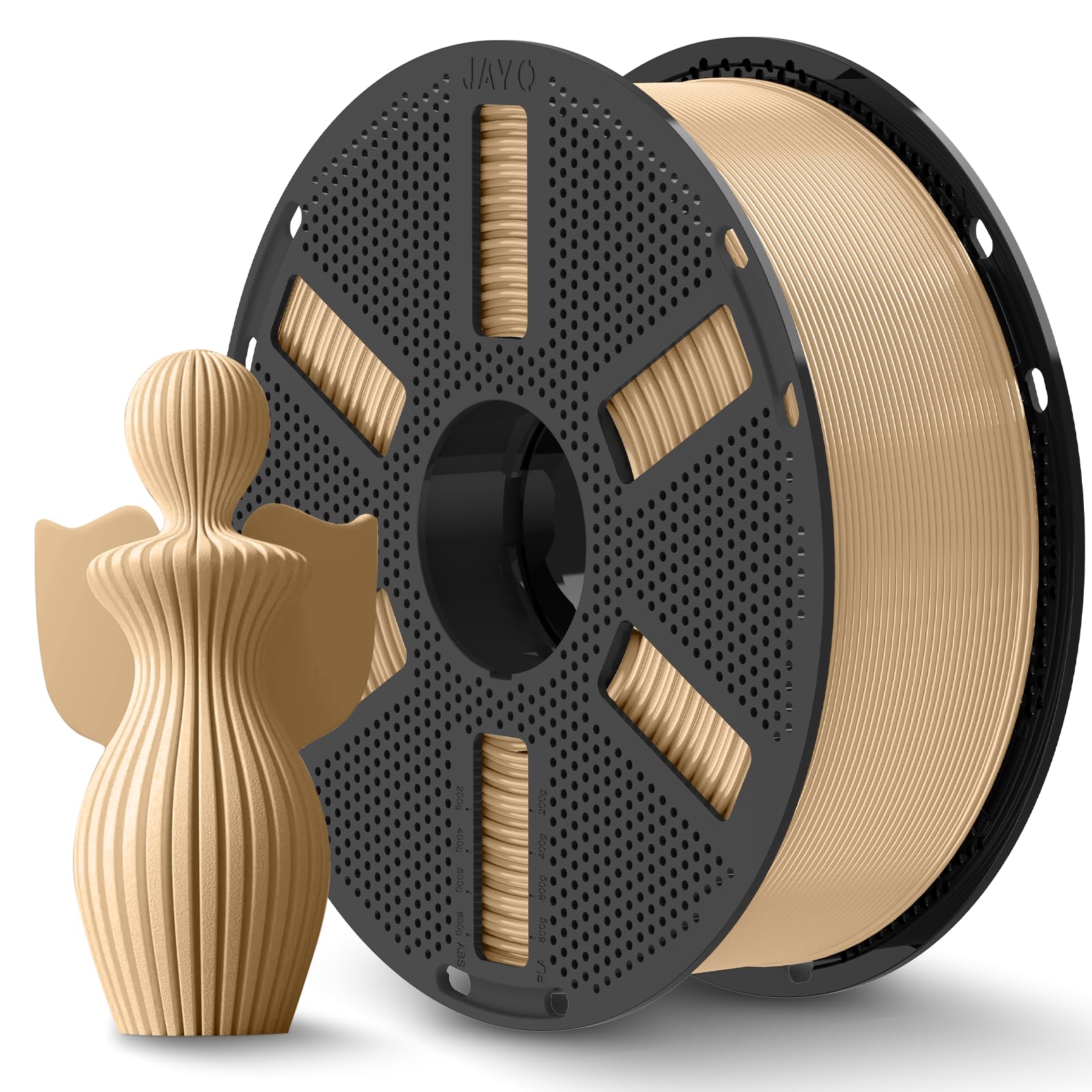 JAYO PLA Plus (PLA+) Filament 1.75mm, 1.1KG Reusable Spool, Wood Color
