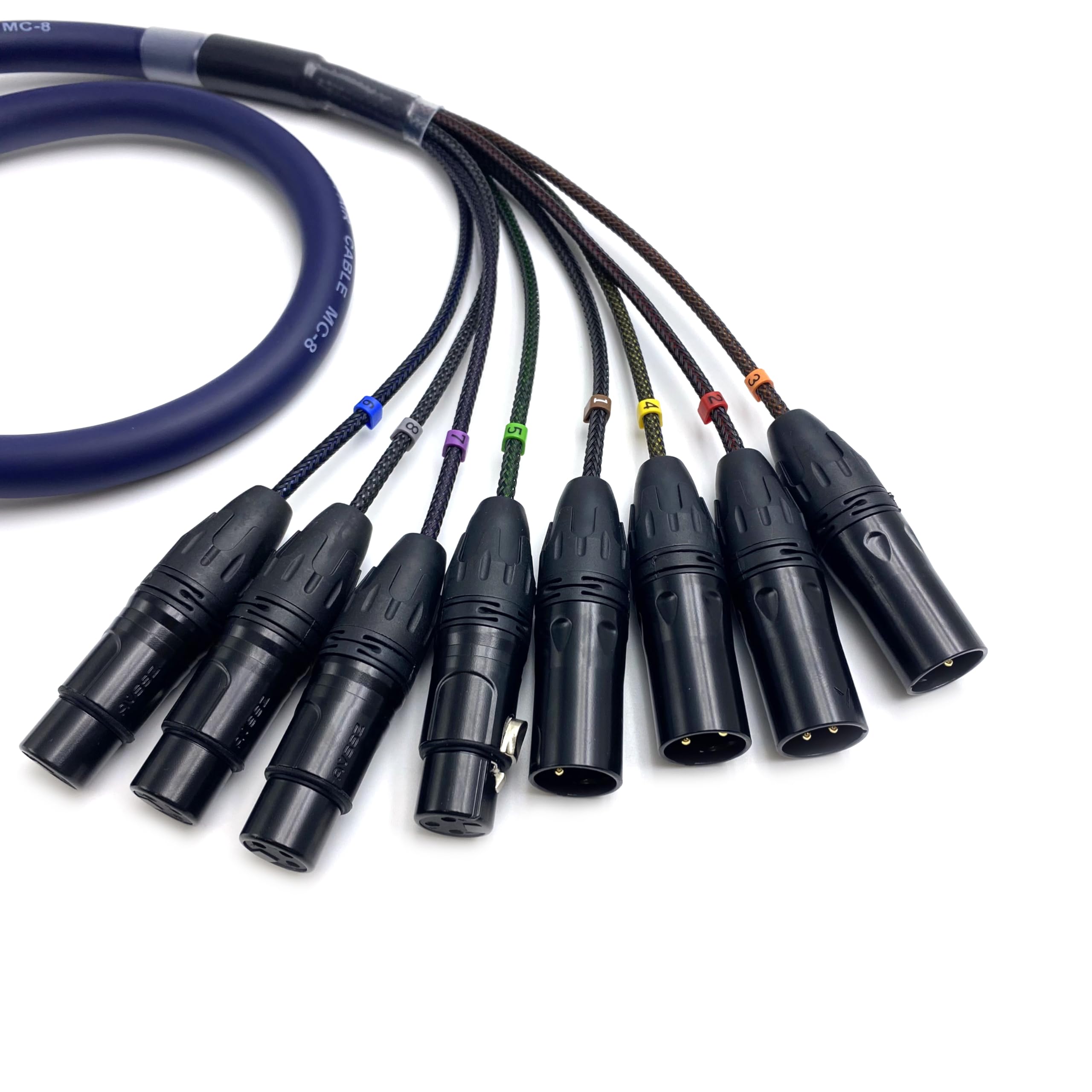 Cavo a serpente bilanciato da DB25 maschio a 8 canali XLR a 3 pin, 4 maschi e 4 femmina, da DB25 a XLR, cavo a serpente per interfaccia modulare, altamente schermato, audio analogico, cavo in