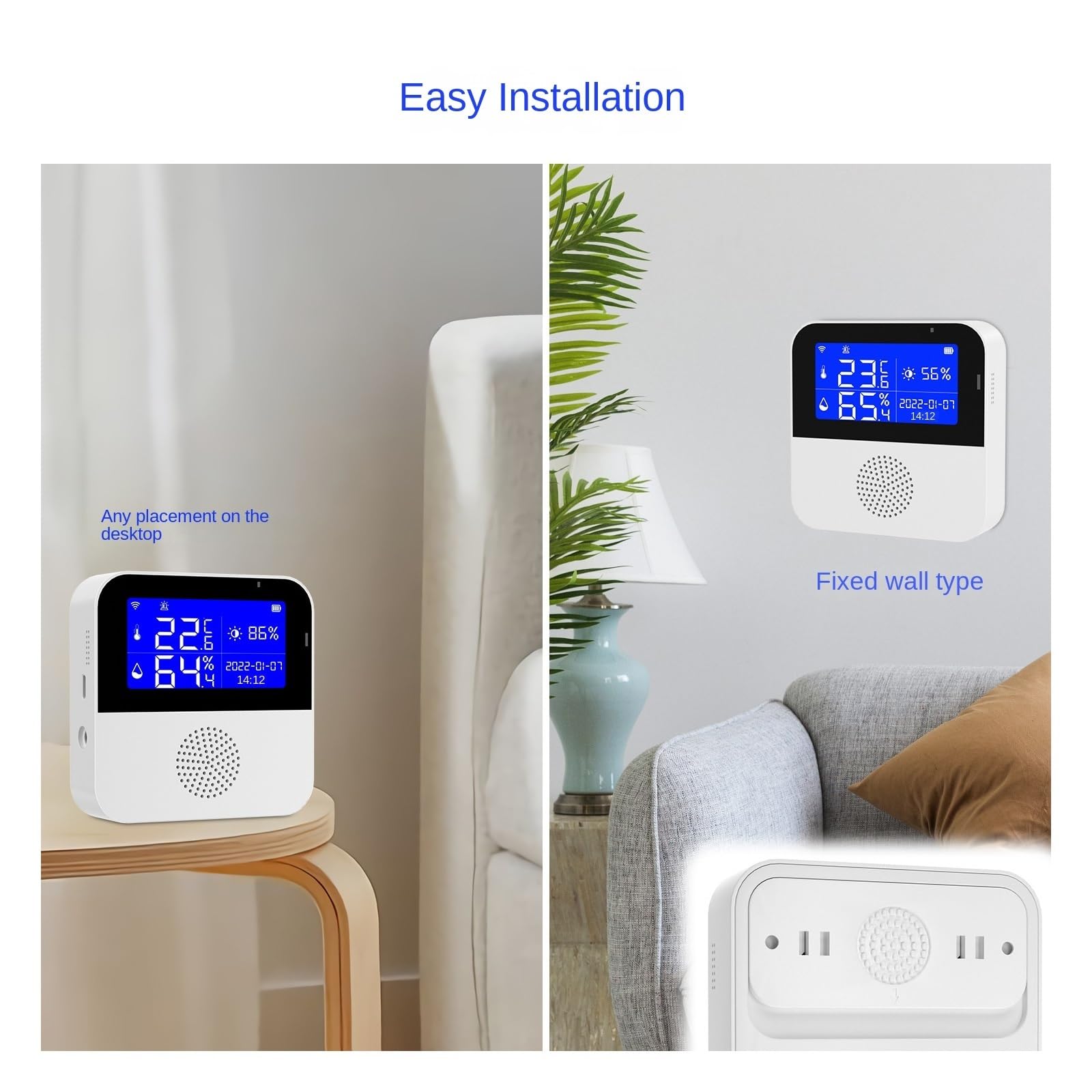 Sensore Di Umidità Della Temperatura WiFi Tuya Con Sonda Esterna Schermo LCD Monitor Remoto Termometro Da Interno Igrometro Smart Life APP Preciso Veloce Monitoraggio In Tempo Reale(Without Probe)
