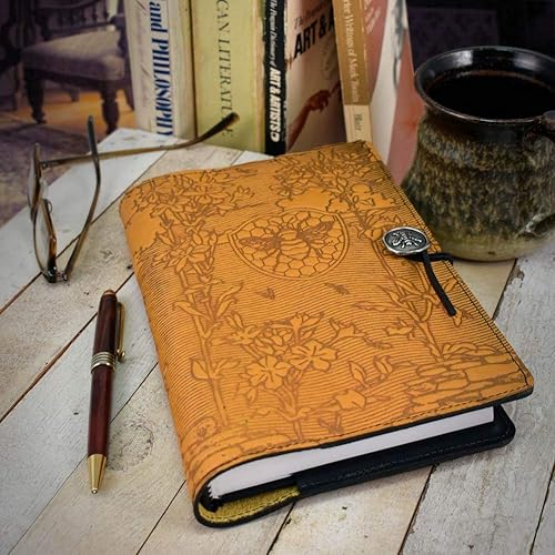 Miniatura 4 de Modern Artisans Honey Bee Garden - Funda de cuero en relieve A5 para diario de escritura, 6 x 9 pulgadas + libro rellenable de tapa dura