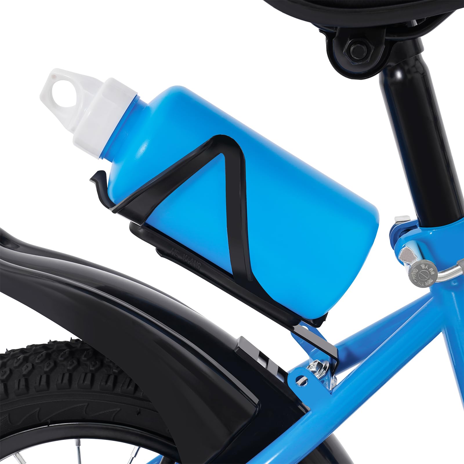 Bicicleta infantil de 12 pulgadas para niños y niñas, 2-5 años, altura ajustable, con ruedas estabilizadoras, cesta y botella de agua, freno delantero y trasero, protector de cadena, rueda