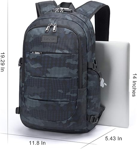 Miniatura 5 de Tzowla, mochila para computadora portátil de negocios resistente al agua, antirrobo, con puerto de carga USB y bloqueo de 15,6 pulgadas para mujeres