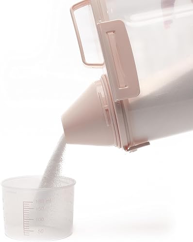 Recipiente de almacenamiento de alimentos, sellado hermético y recipiente de plástico transparente de grado alimenticio, sin BPA, taza medidora,