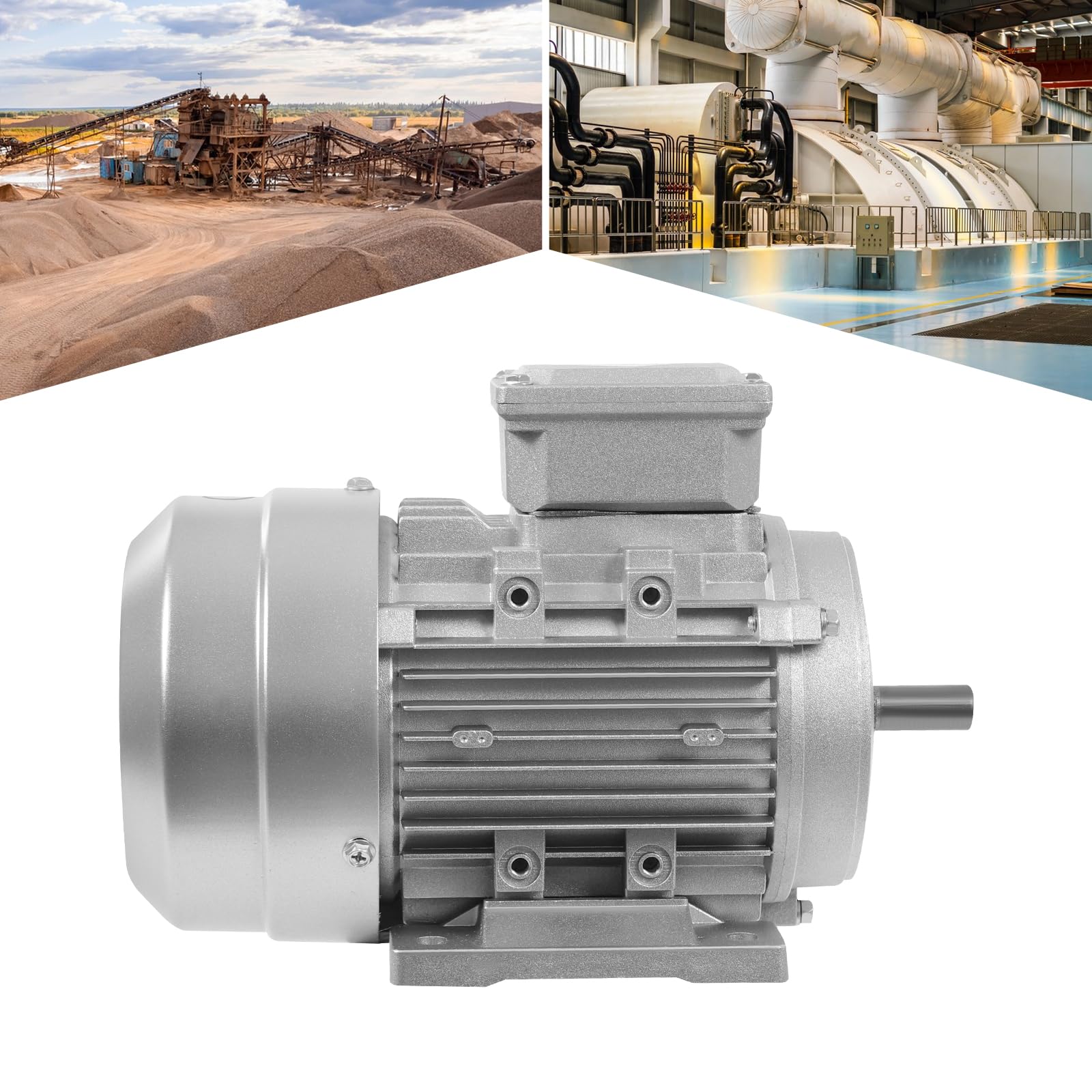 Motor eléctrico trifásico de 550 W, motor asíncrono, motor eléctrico trifásico de 1395 rpm, motor eléctrico trifásico con bobina de cobre puro, motor industrial S1 para máquinas y equipos