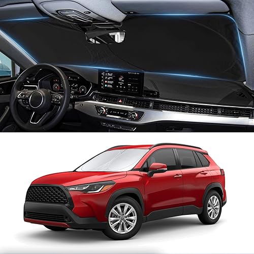 Miniatura 198 de Parasol para parabrisas de ajuste personalizado, cubierta para ventana delantera, visera plegable 210T, protector que bloquea los rayos ultravioleta