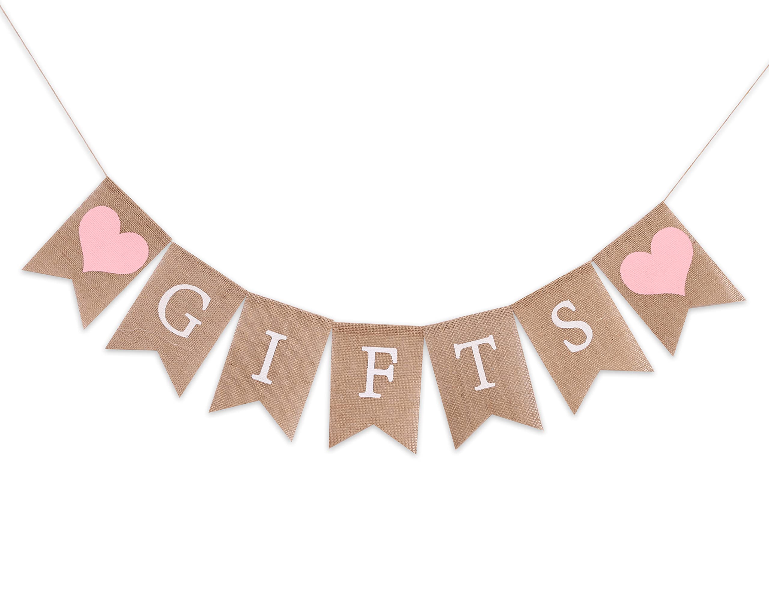 Gifts Banner for 1st Birthday - Gifts Burlap Bunting, Bridal Shower Decorations, Baby Shower Decor, Country Bridal Shower,Photo Prop