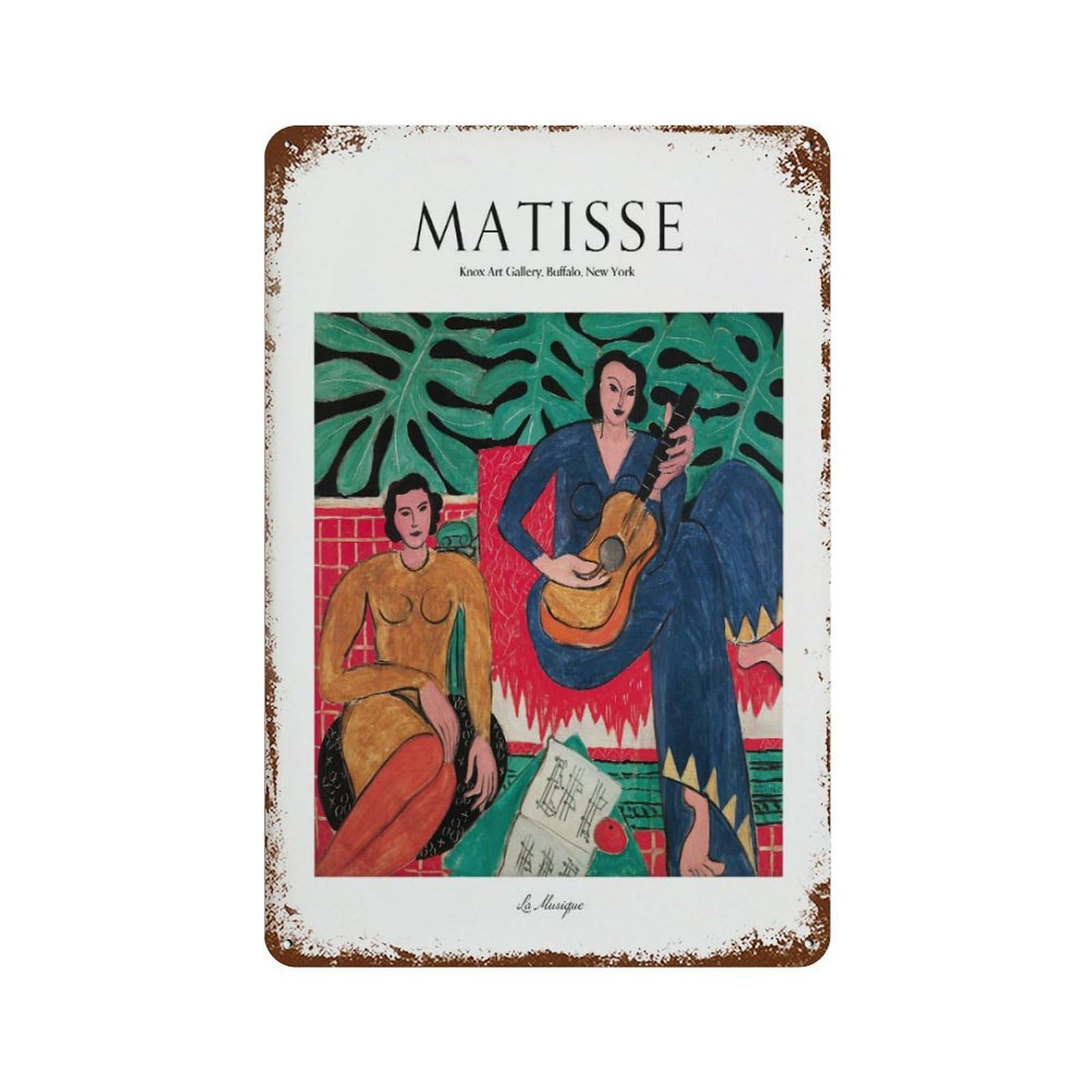 xiaoxiaoshen Matisse La Musique Henri Wall Decor Art Metal Tin Poster Modern Home Decor Art Home Bar Shop Decorations Vintage Sign 30x20cm