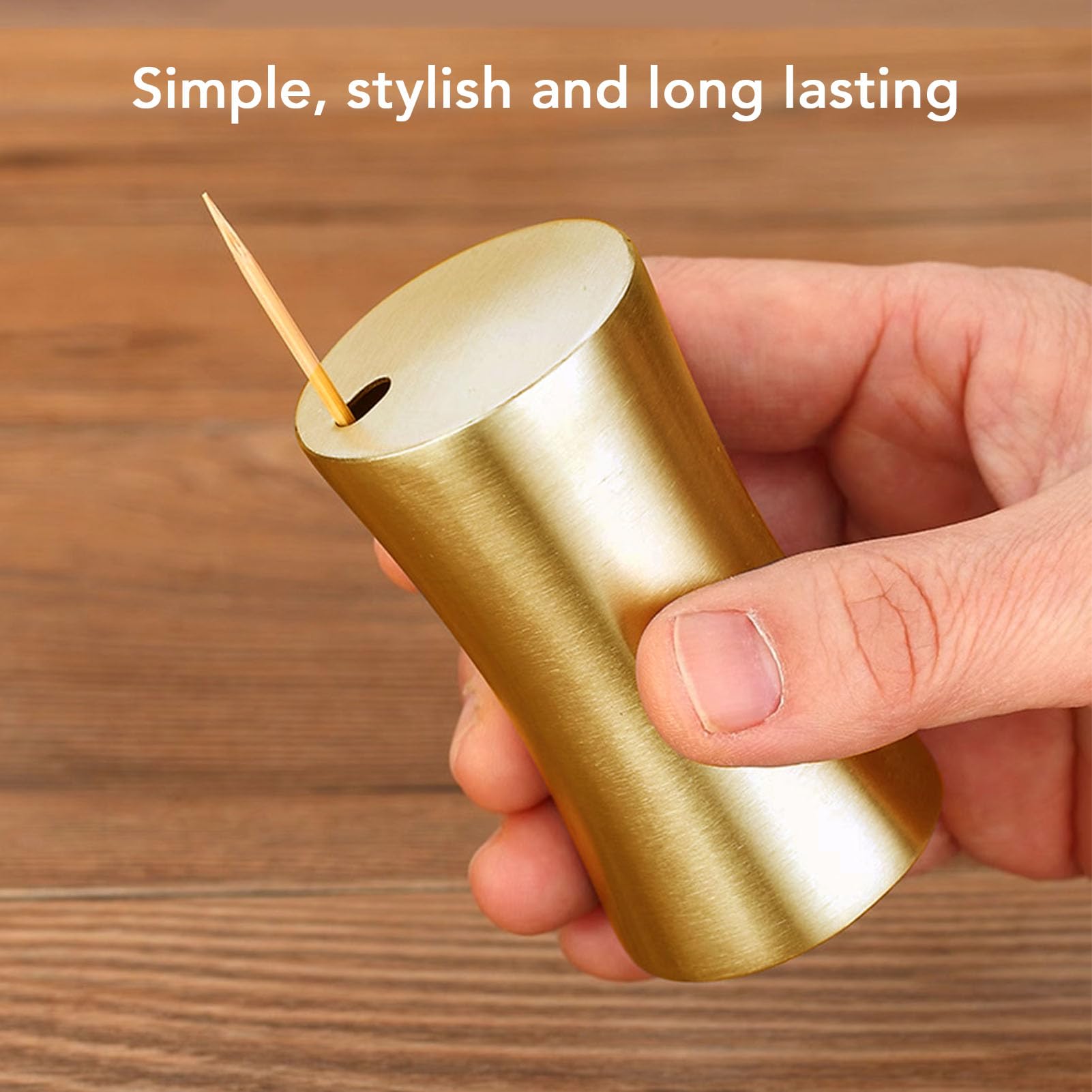 Stainless Steel Mini Toothpick Holder, Gold Slim Thickening Tooth Picks Lot Container for Dining Table Restaurant Home Use
