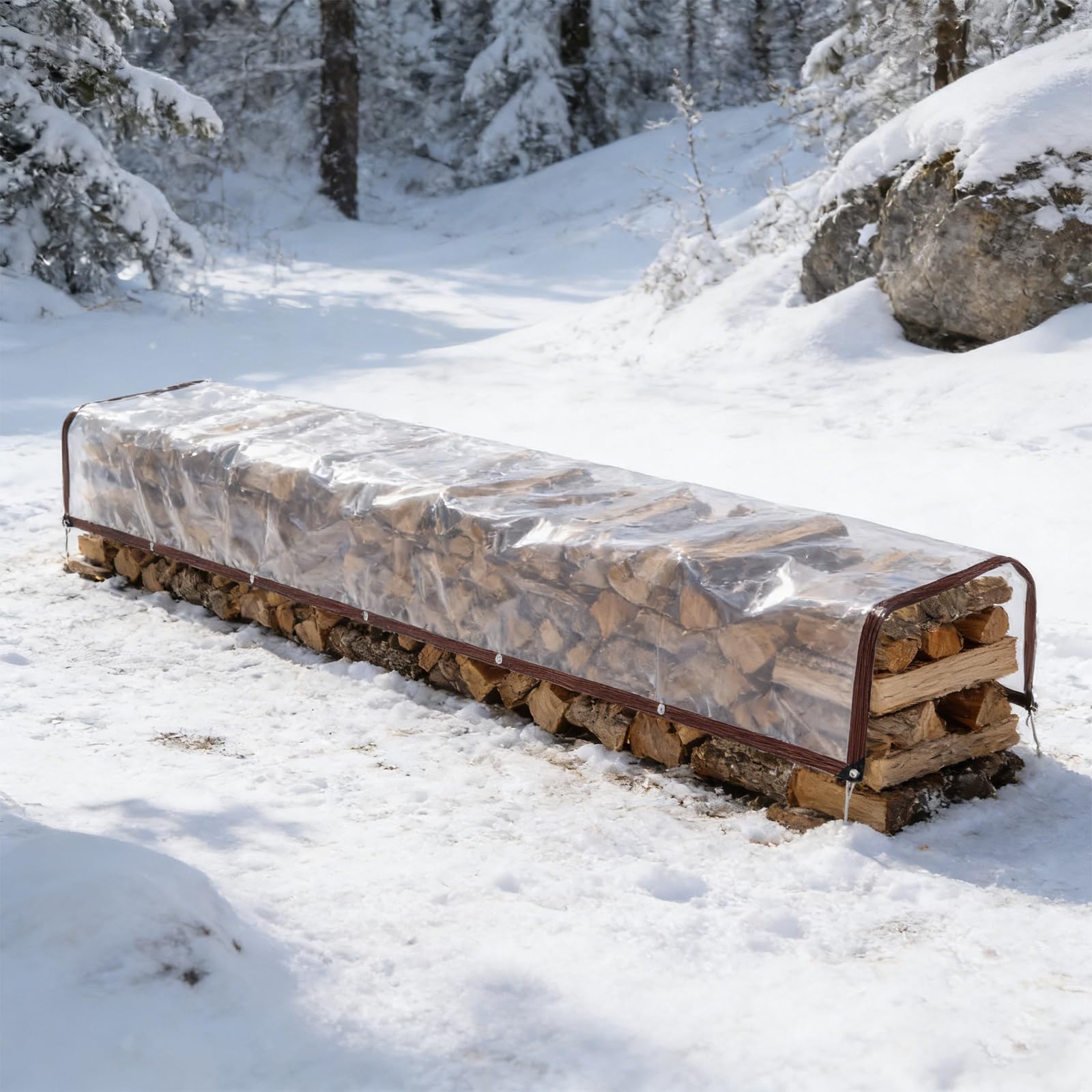 Plandeka Wodoodporna 180 x 190 cm Wiatroszczelny, Odporny Na Rozdarcia, Odporny Na Warunki Atmosferyczne, Na Promieniowanie Uv, Förstärkt Transparent Presenning, bezbarwny