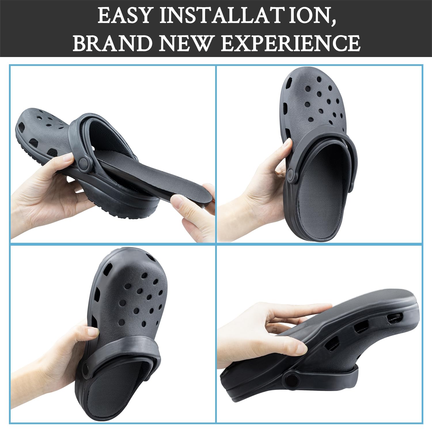Endoto Plantillas para Crocs Classic Clog para Hombre y Mujer, Barefoot Plantilla Insoles de Repuesto Extra Anchas para Sandalias de Trabajo en Jardín (37-38 EU)