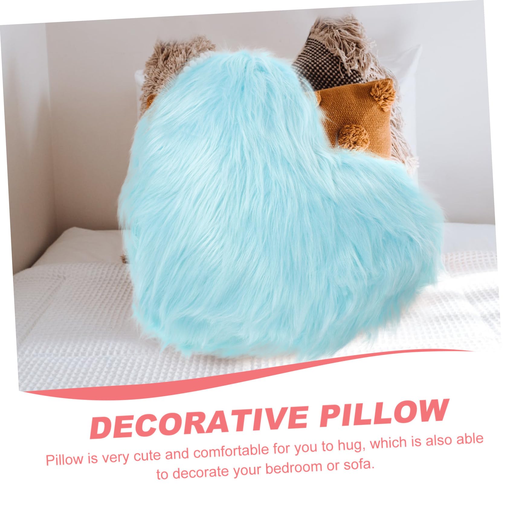 ULTECHNOVO Cuscino Forma di Cuore di Peluche Cuscino per Dormire per Casa per Divano e Auto