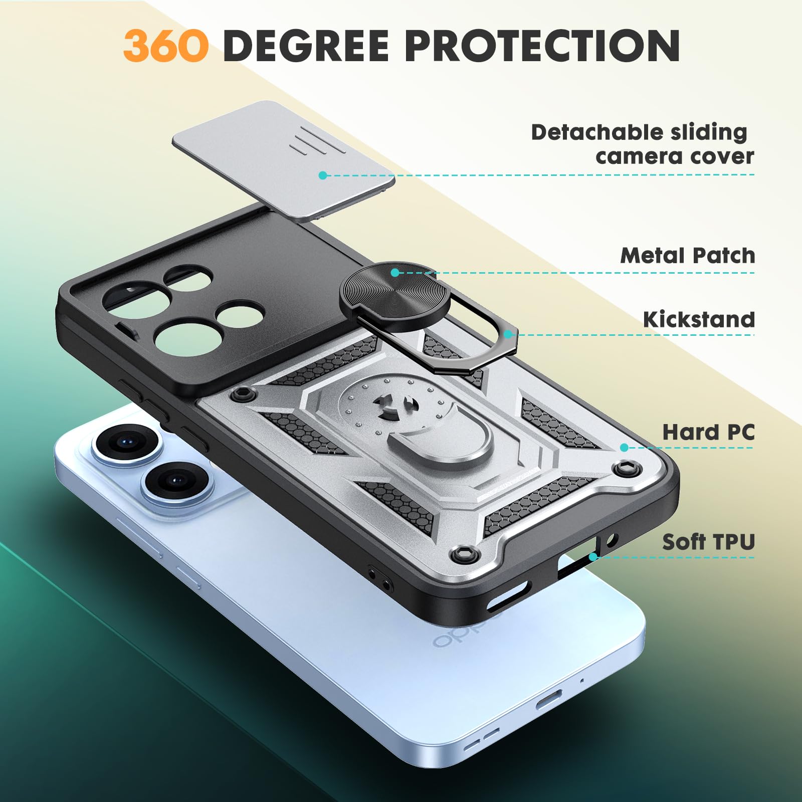 Moshking Back Cover For Redmi Note 13 Pro 5G With Sliding Camera Shield - View #12