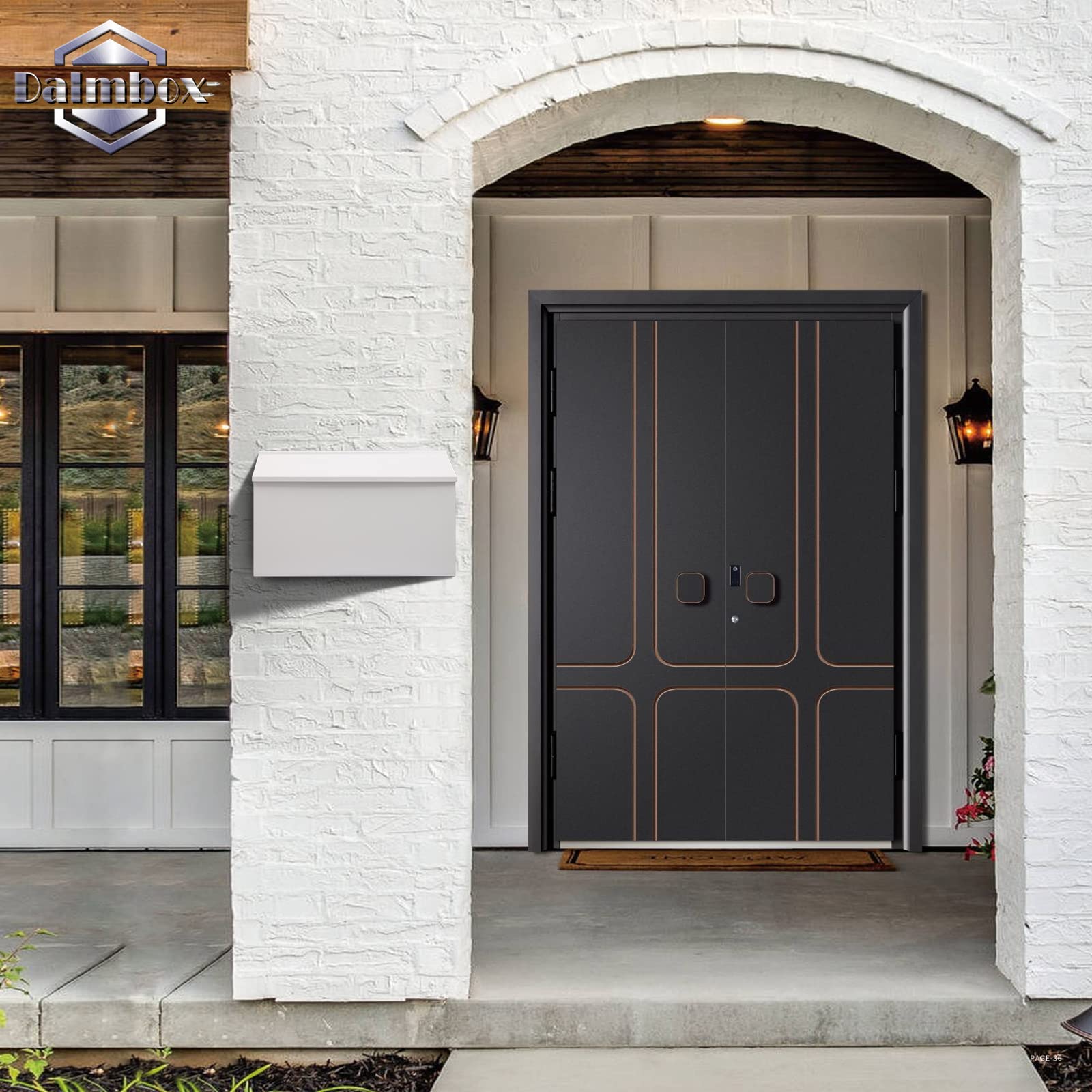 Dalmbox Wall-Mount Mailbox Large Mailbox for Post Rust-Proof Galvanized Steel Box for Outside or Townhouse Horizontal Style, White, 15.7â€? x 4.3â€? x 9.4â€?