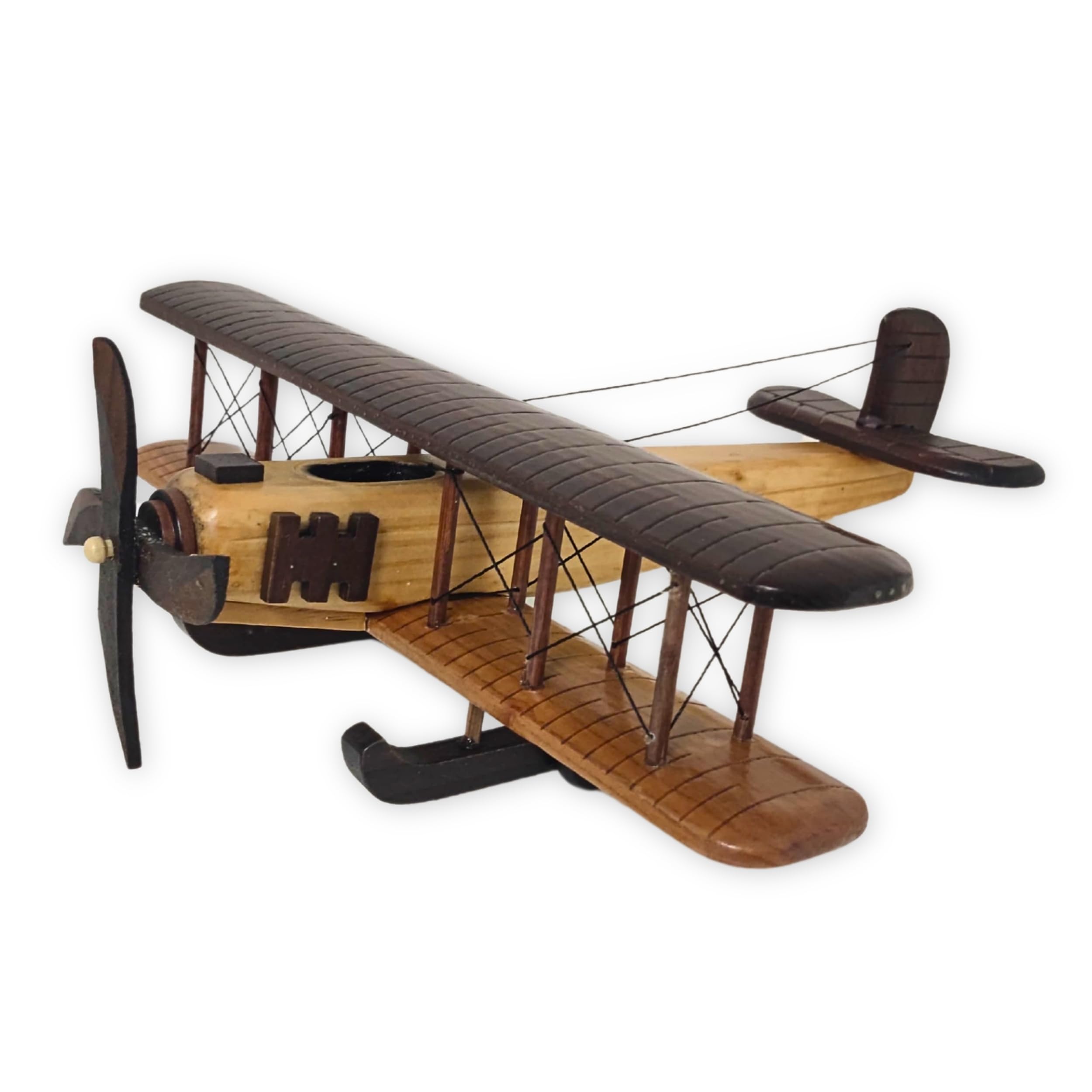 Authentic R & M Sky Voyager Wooden Aircraft Model Aeroplane, Handcrafted Large Pine Wood Display Piece, Vintage Style Decorative Collectible Decor Aviation Gift