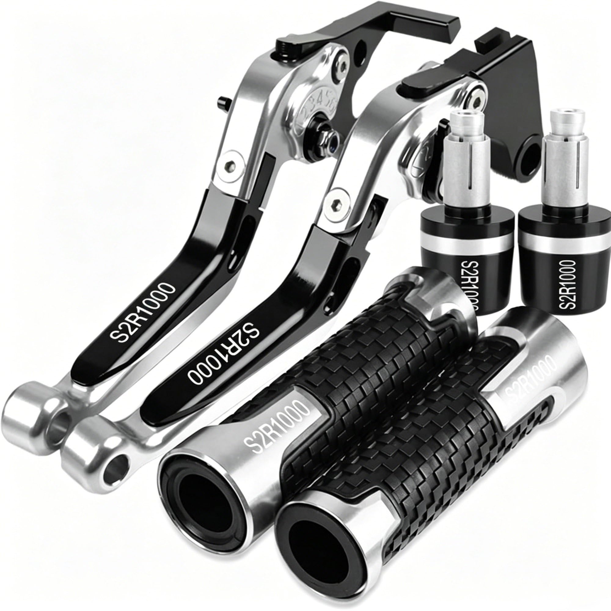 YHGGDN Handlebar Lever Motorcycle Brake Clutch Lever Set Handlebar Grips for Ducati S2R1000 S2R 1000 for Monster 2006 2007 2008 with Handle Bar End Motorbike Clutch Brake Handle Grips