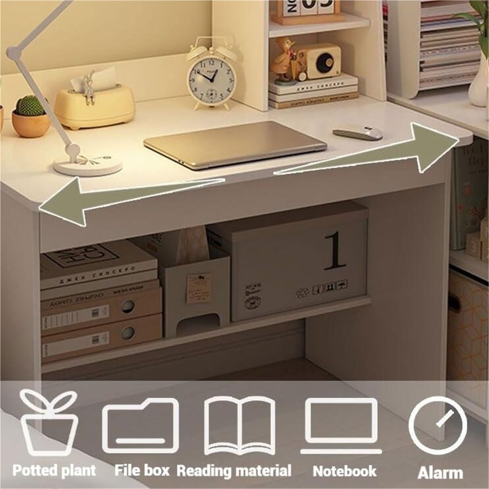Escritorio Infantil Rosa con Estantería y Cajón, Mesa de Estudio Compacta con Armario y Baldas, Ordenador para Niños y Adolescentes, Mueble de Estudio que Ahorra Espacio para Dormitorio o Habitación