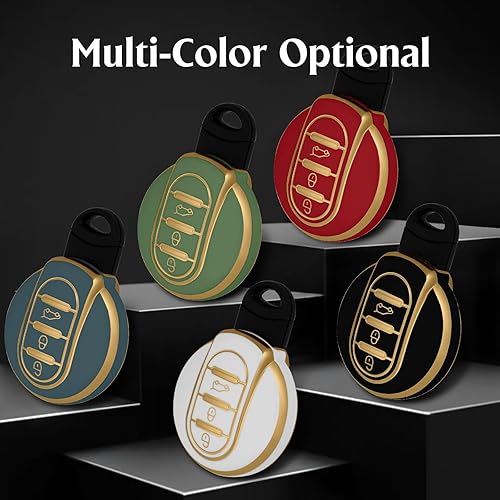 Miniatura 7 de Funda para llavero BMW Mini de 34 botones, TPU Smart Key Fob Case Compatible con BMW Mini Cooper F54 F55 F56 F57 F60 Serie F (blanco)