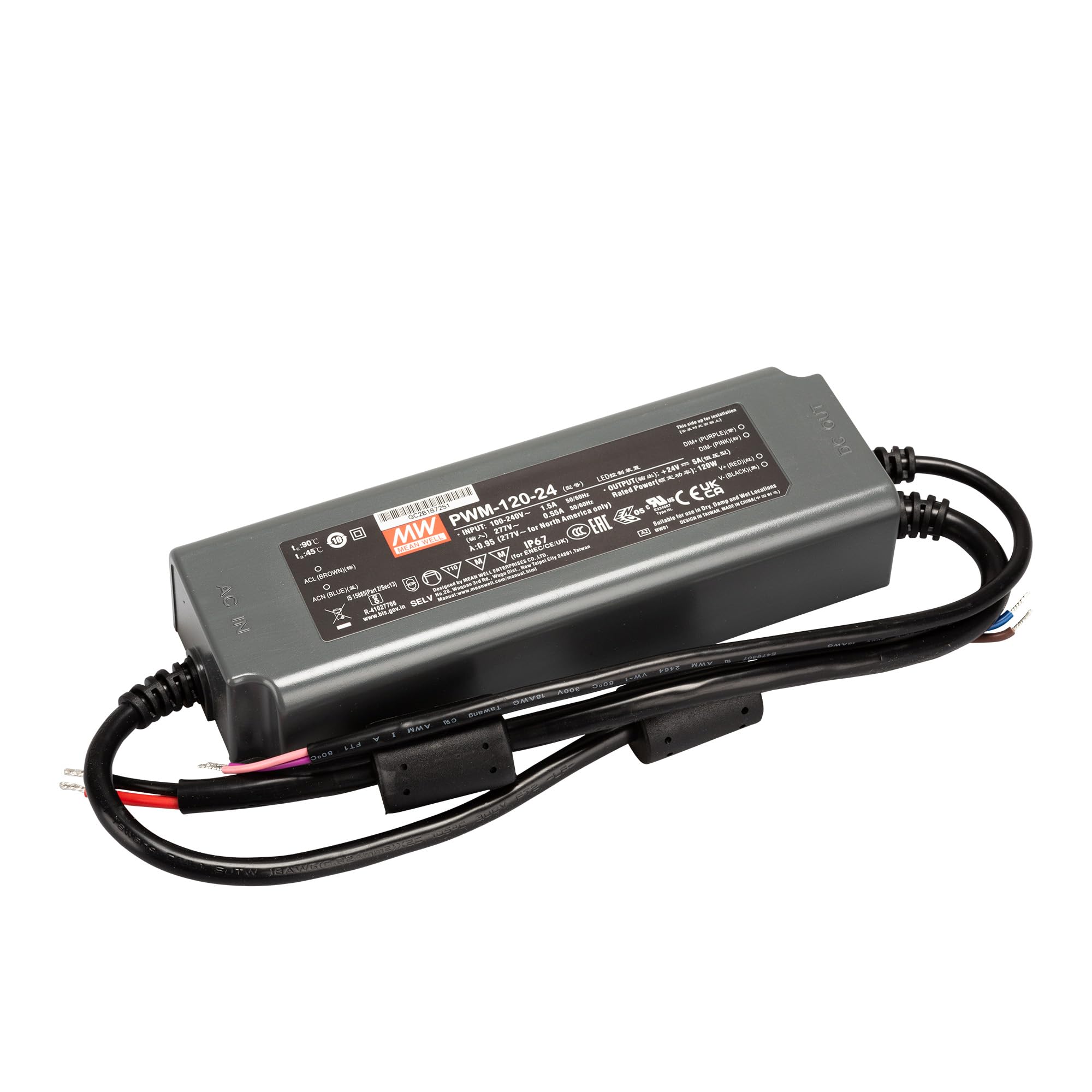Mean Well PWM-120-24 AC-DC-LED-Treiber, konstante Spannung