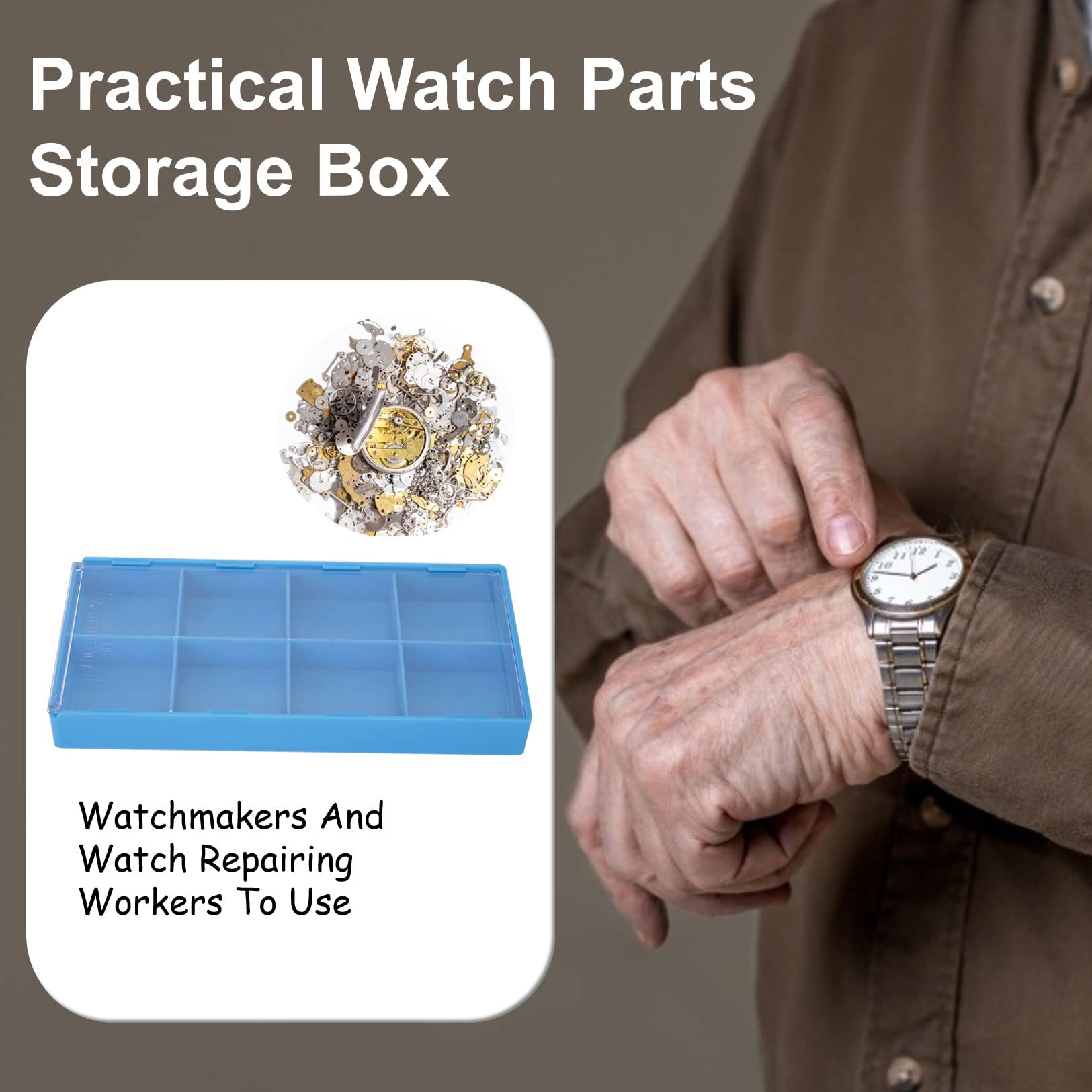 Tiiyee Horloge Beweging Stofkap Plastic 6 Slots Anti stof Lade