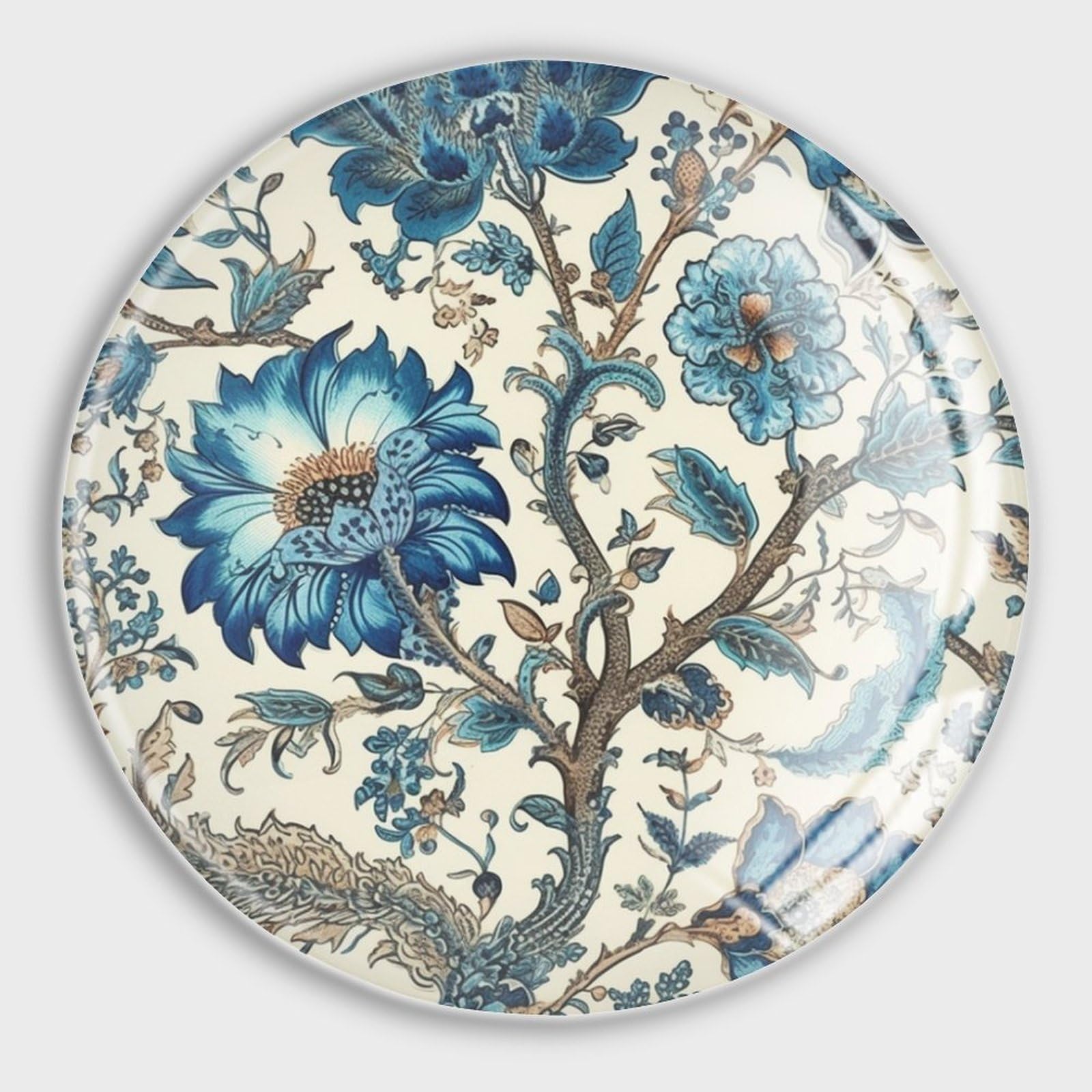 Imanes de estilo costero diseño floral oriental Chinoiserie de cristal para regalar pack de 4