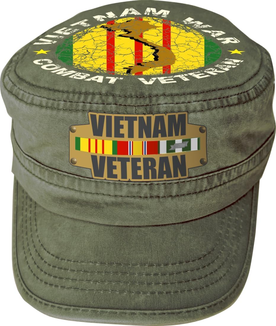 ProStickersUSA Military Cap Vietnam Combat Veteran 3 Ribbons