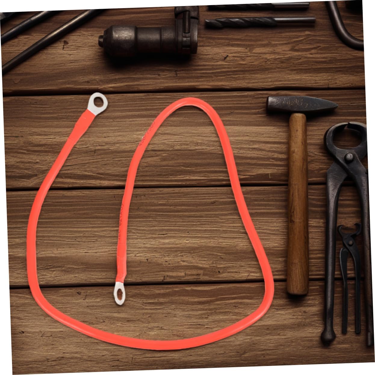 Copper Battery Cables Set for Automotive Marine and Solar Applications 1 Pair Black and Red with Terminals for Cars RVs Boats and ATVs