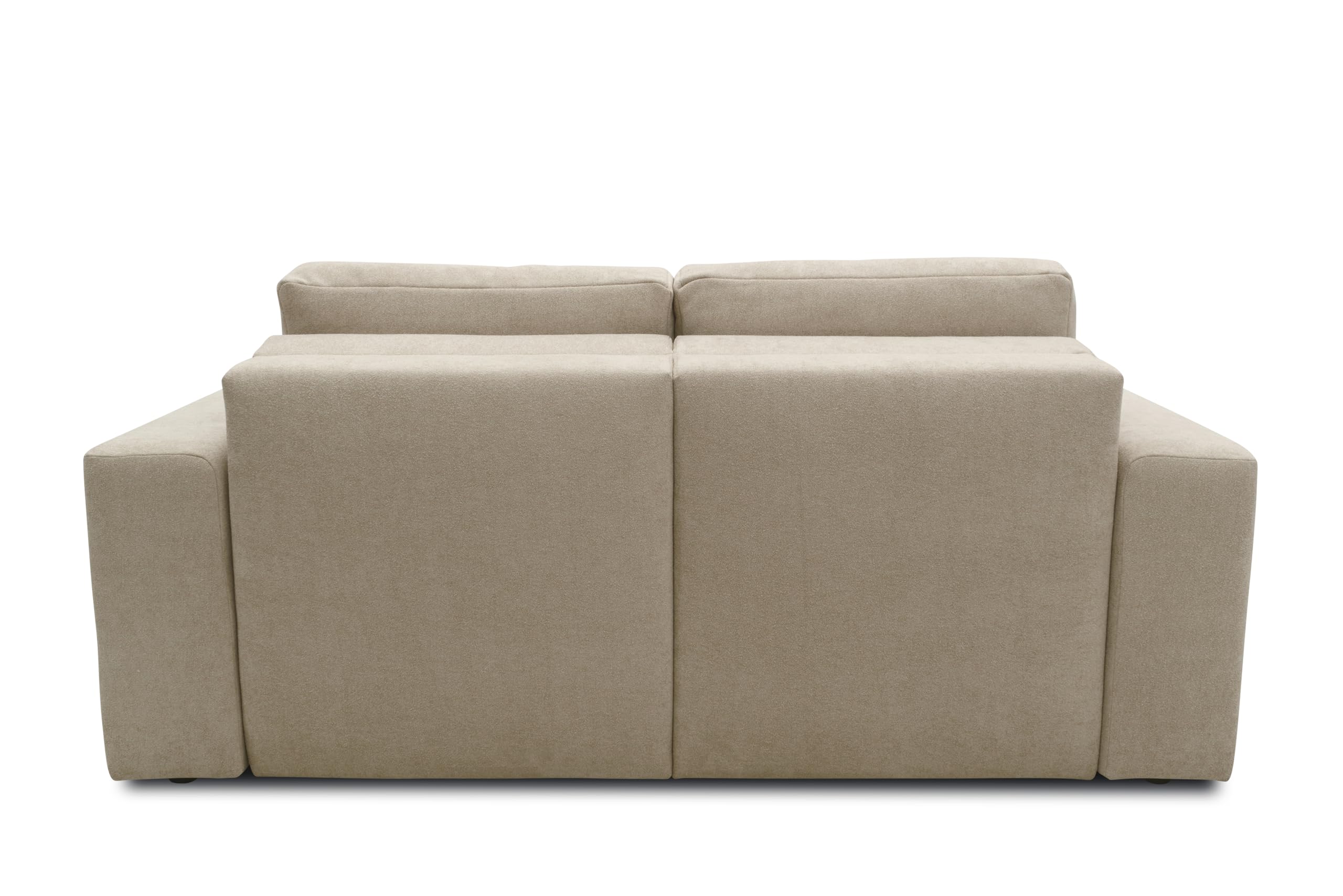 DOMO. collection Sofa Lares, Schlaffunktion & Federkern, Beige | 2 Sitzer mit Schlaffunktion und losen Rückenkissen, komfortables Schlafsofa, 192 x 116 x 85 cm (BxTxH)