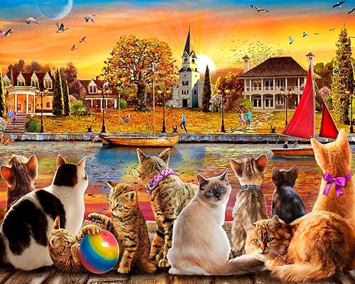 Vermont Christmas Company Dockside Cats Jigsaw Puzzle 1000 piezas
