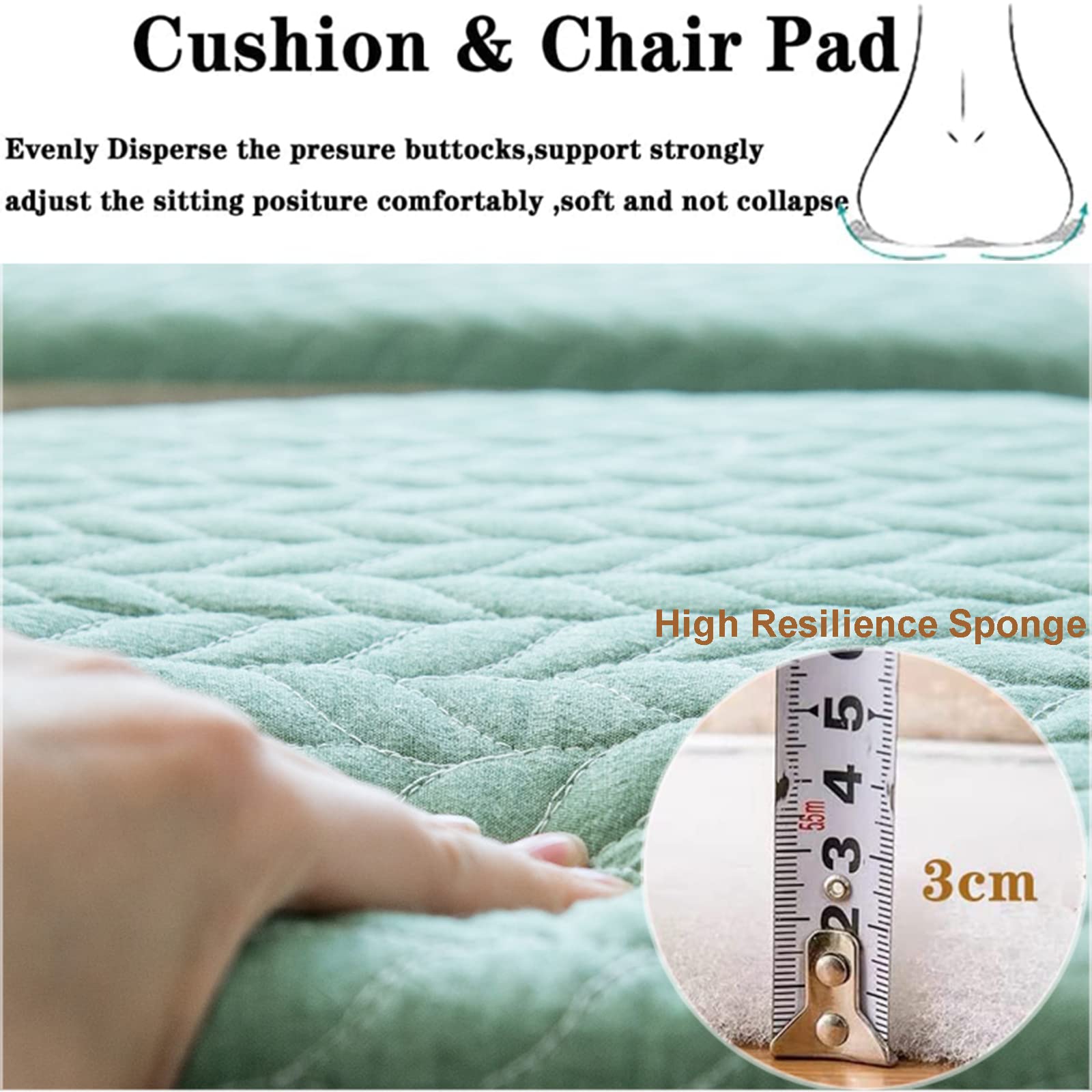 Cuscino per sedia da pranzo da cucina con laccetti, cuscino antiscivolo con fodera rimovibile, resistente e morbido, lavabile e confortevole, beige, confezione da 1