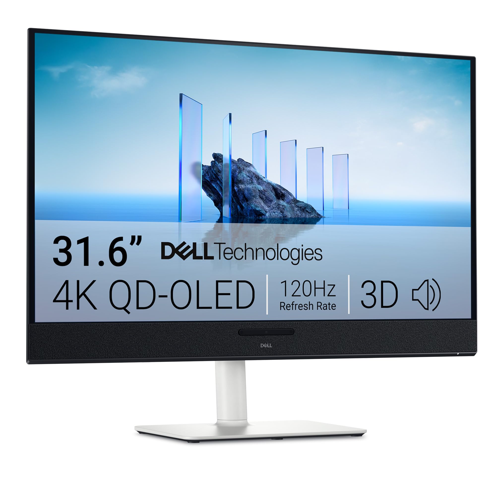 Dell 32 Plus Monitor - S3225QC, 4K UHD 3840x2160, 120Hz, QD OLED, 0.​03ms, AMD FreeSync Premium Pro, HDR True Black 400, Dolby Vision, Altoparlanti integrati, 3 USB-​C, HDMI, 3 Anni di Garanzia