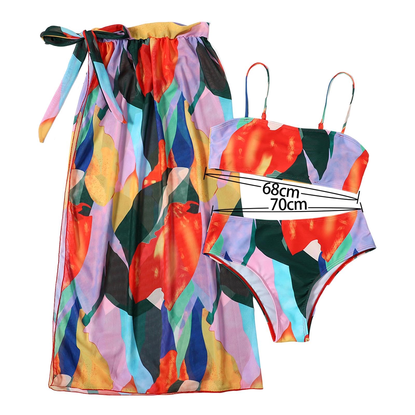 calandis ™ Women Bikini Sets with Cover up Skirt Swimwear Swim Pool Beachwear Swim Suit M | Swimwear | Womens Clothing-picture-14