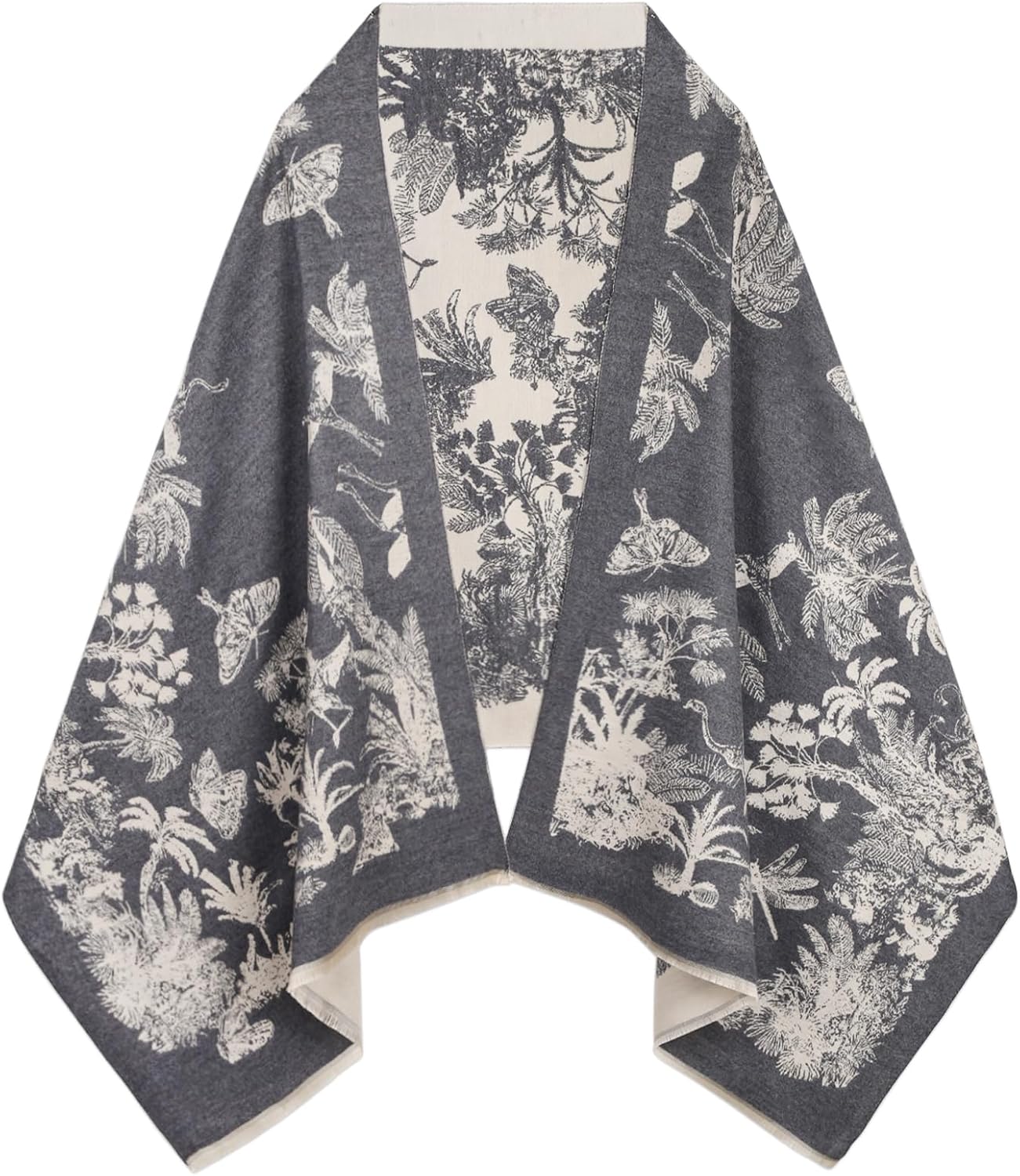EXTREE Scarfs for Women Pashmina Silky Shawl Wrap for Evening Dressing Blanket Open Front Poncho Cape