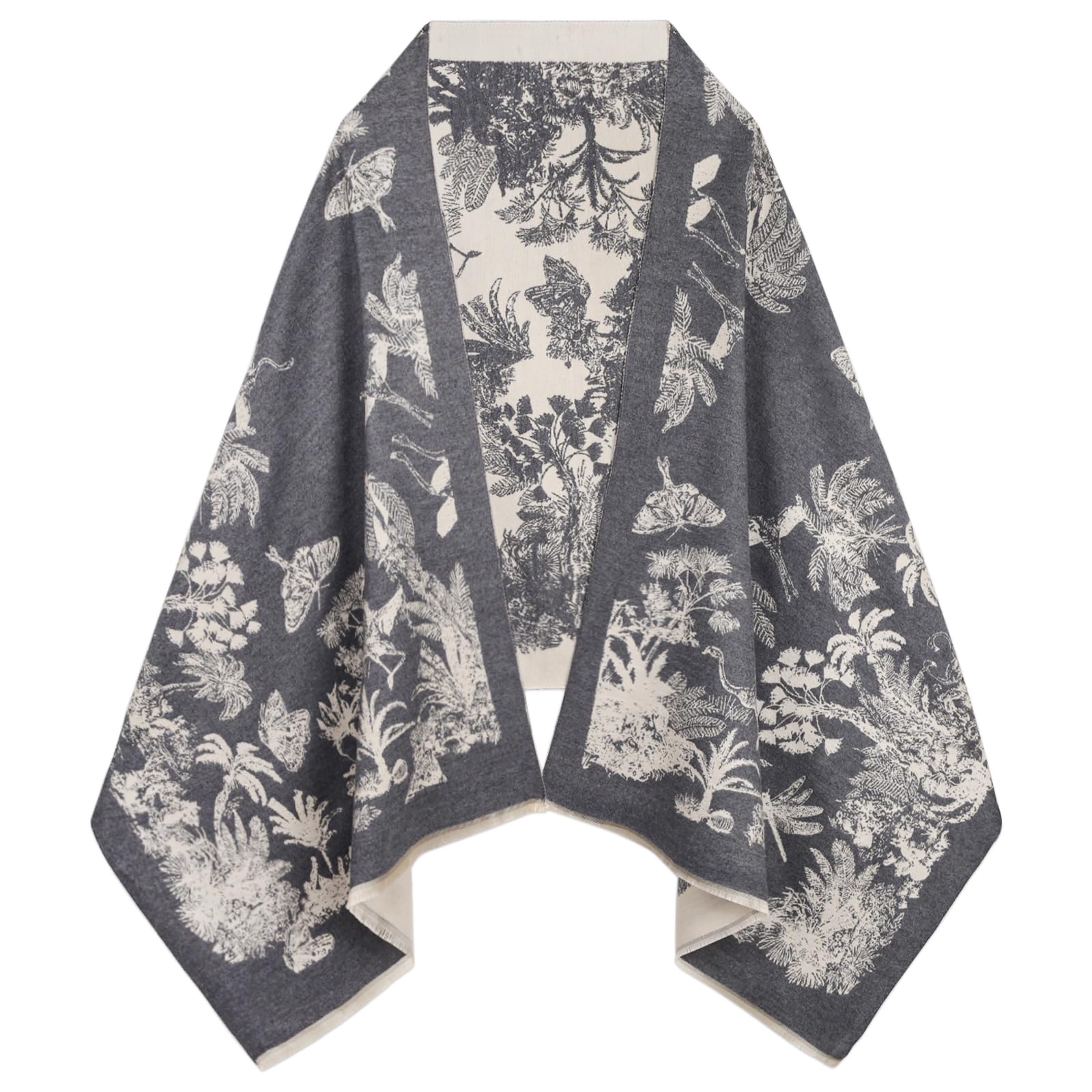 EXTREE Scarfs for Women Pashmina Silky Shawl Wrap for Evening Dressing Blanket Open Front Poncho Cape