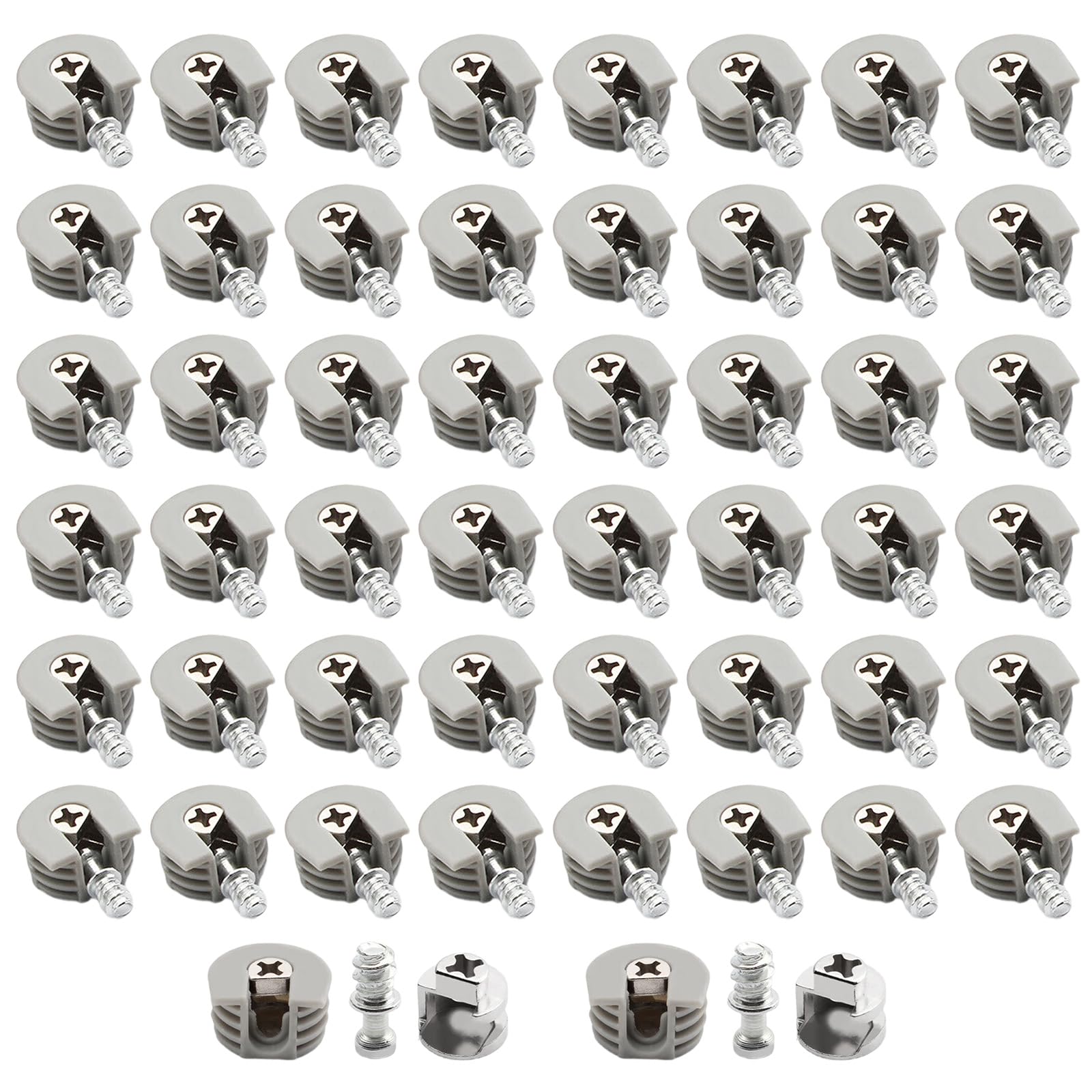 Hogtnd Grey 50Pcs Shelf Support Concealed Cabinet Connectors Furniture Connector Bracket With Screws Easy Installation Concealed Cabinet Connectors