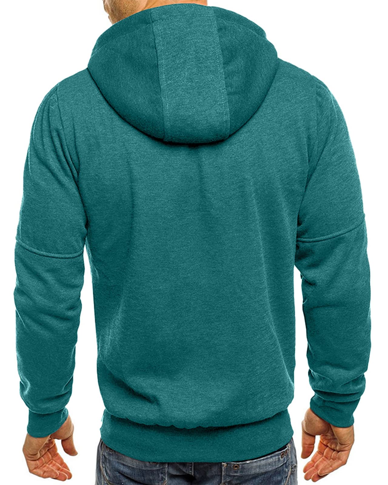 VANVENE Felpa da uomo con cappuccio e zip in pile (16 colori)