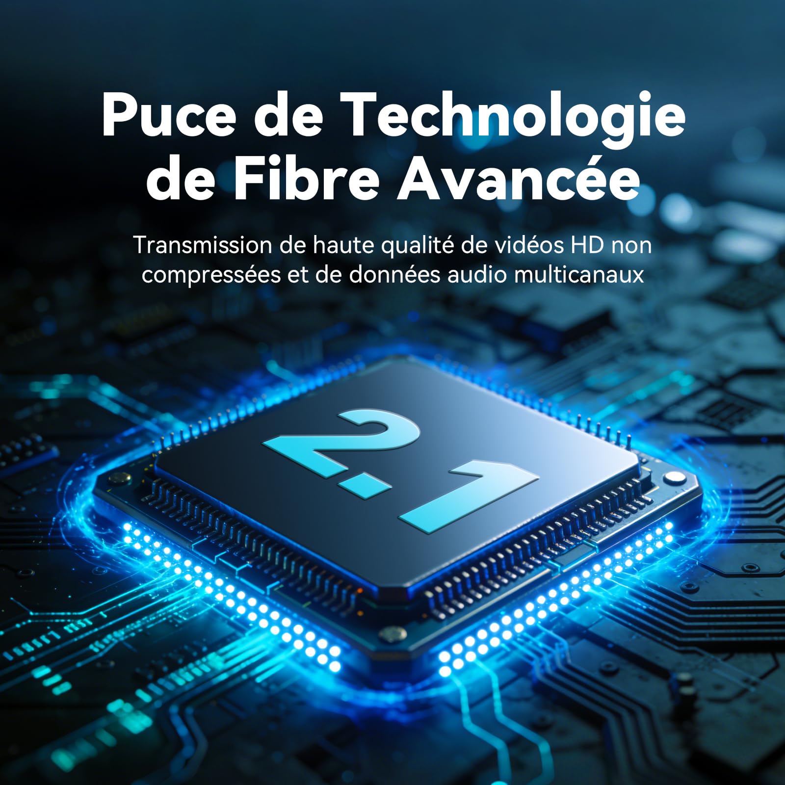 FIBBR Câble HDMI 2.1 Optique 10M, 8K HDMI 2.1 Câble Optique, 48Gbps Haute Vitesse 8K@60Hz, 4K@120Hz/144hz, HDR10 +, eARC, HDCP 2.2 & 2.3 Home Cinéma, HDTV, Projecteur