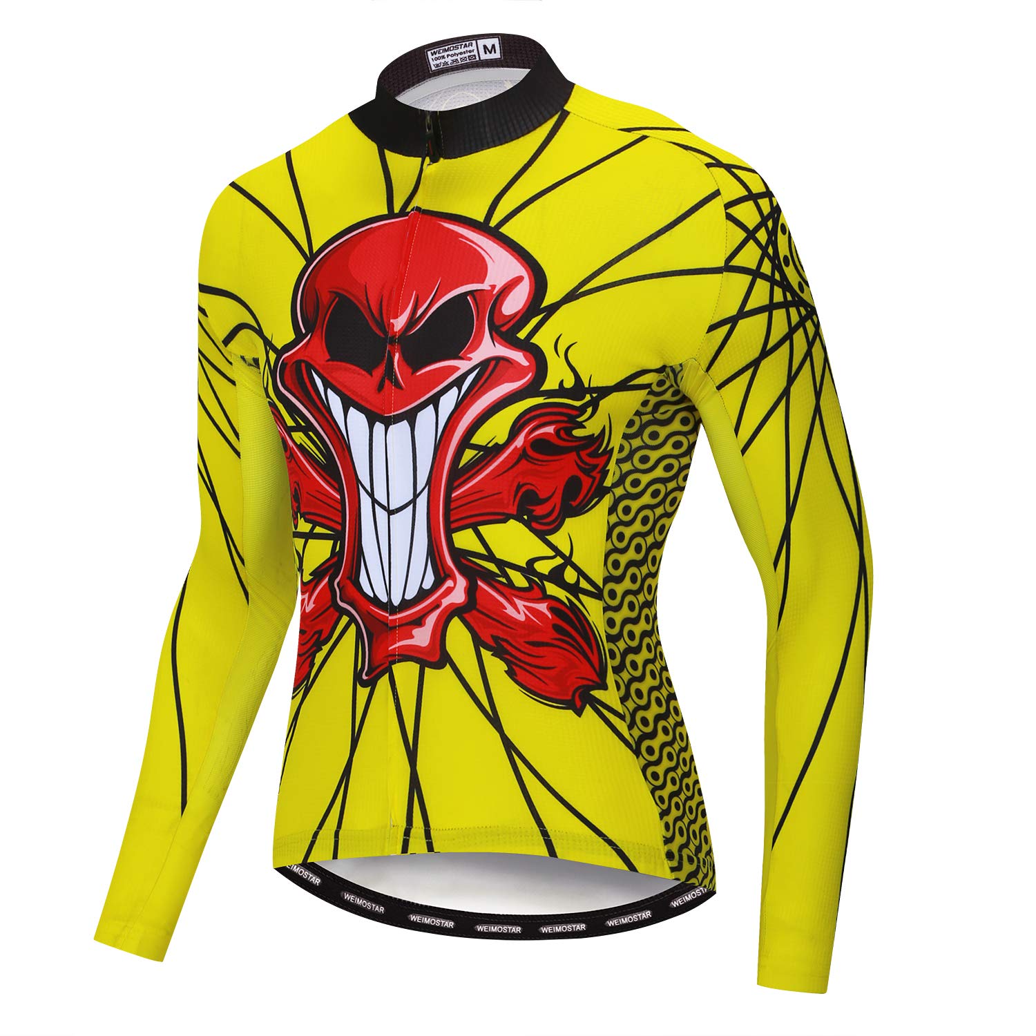 Maillot Cyclisme Homme Manches Longues - Fermeture Zip - Tailles S à 5XL - Multicolore