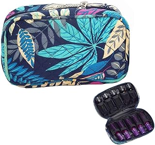 Essential Oil Carrying Case Holds 10 Bottles for 5ml 10ml and 15ml Essential Oil Case Storage Bag (Mapple Pattern)