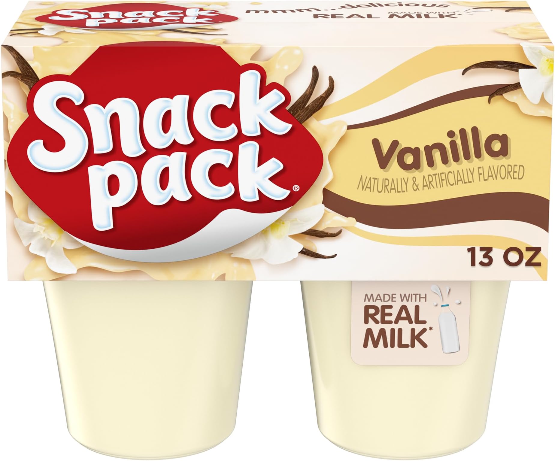 Snack Pack Vanilla Flavored Pudding Cups, 3.25 oz., 4-Count