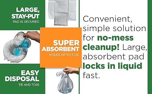 Miniatura 5 de Pail Buddies 60 bolsas de recambio: absorbentes y desechables compatibles con OXO Tot Go Potty 2 en 1 | Bolsas fuertes y a prueba de fugas que se